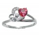 Sterling Silver Heart Ring With CZ Size 6