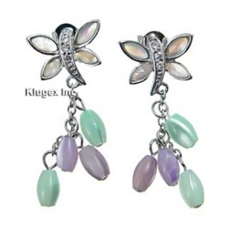 Sterling Silver Butterfly Earrings With Mother Of Pearl