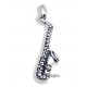 Sterling Silver Saxophone Pendant Charm