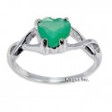 Sterling Silver Ring with Green Onyx Size 7