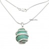 Sterling Silver Turquoise Pendant W Snake Chain