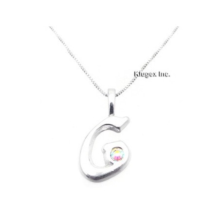 Sterling Silver Initial Pendant W Chain G