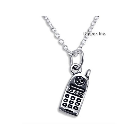Sterling Silver Cell Phone Pendant with Chain