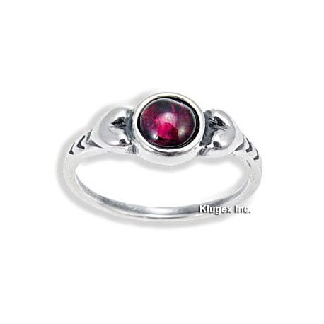Sterling Silver Ring with Garnet Size 6