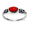 Sterling Silver Ring with Coral Size 5