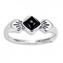 Sterling Silver Ring with Onyx Size 6