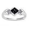 Sterling Silver Ring with Onyx Size 6