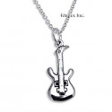 Sterling Silver Guitar Pendant with Chain