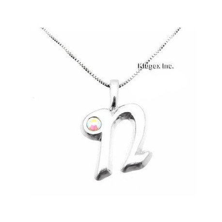Sterling Silver Initial Pendant W Chain N