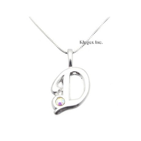 Sterling Silver Initial Pendant W Chain D