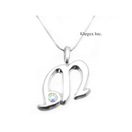 Sterling Silver Initial Pendant W Chain M