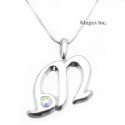 Sterling Silver Initial Pendant W Chain M