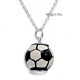 Sterling Silver & Enamel Soccer Ball Pendant with Chain