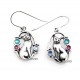 Sterling Silver Cat Earrings With Crystal