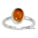 Sterling Silver Ring With Amber Size 6