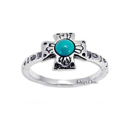 Sterling Silver Ring with Turquoise Size 8