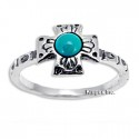 Sterling Silver Ring with Turquoise Size 8