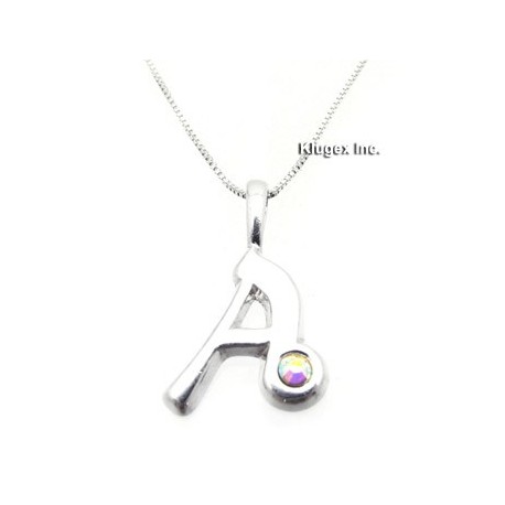 Sterling Silver Initial Pendant W Chain A