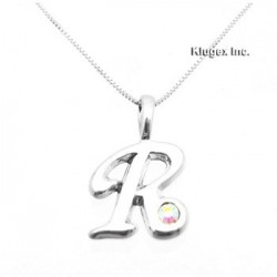 Sterling Silver Initial Pendant W Chain R