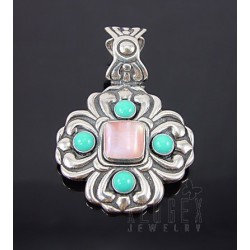 Southwest Sterling Silver Pendant With Turquoise