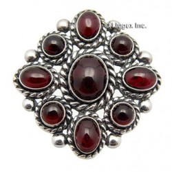 Sterling Silver Pendant With Garnet
