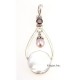 Sterling Silver Pendant with Pearl, Garnet and MOP
