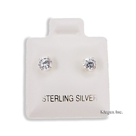Sterling Silver 4 mm Cubic Zirconia Stud Earrings