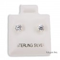 Sterling Silver 4 mm Cubic Zirconia Stud Earrings