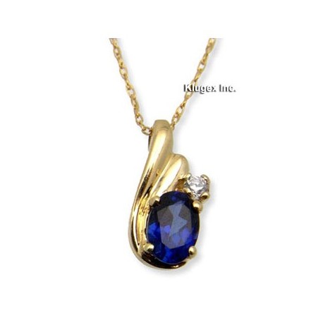 10K Gold Necklace With Sapphire