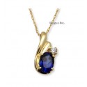 10K Gold Necklace With Sapphire