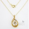 10K Gold Aquamarine Pendant With Necklace