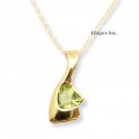 10K Gold Peridot Pendant With Necklace