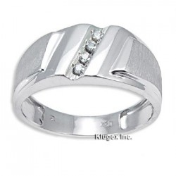 10K White Gold Mens Ring With Diamond Size 11