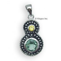 Sterling Silver Pendant With Green Topaz