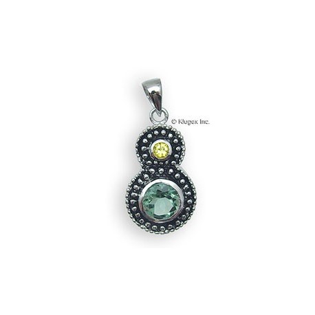 Sterling Silver Pendant With Green Topaz