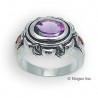 Sterling Silver Ring With Amethyst & Garnet Size 8