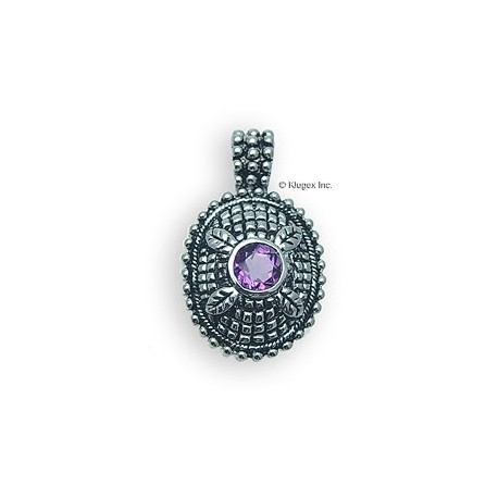 Sterling Silver Pendant With Amethyst