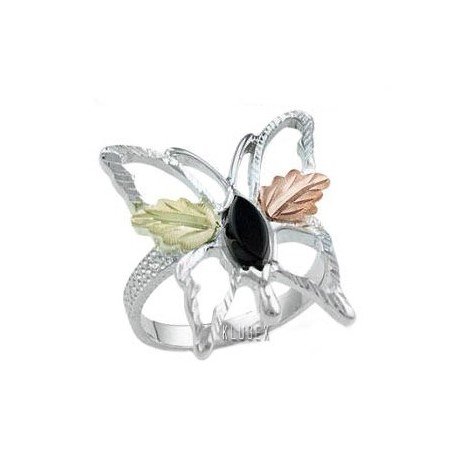 Black Hills Gold on Silver Ladies Butterfly Ring Size 6