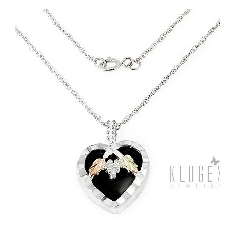 Black Hills Gold Sterling and 12K Gold Heart Pendant