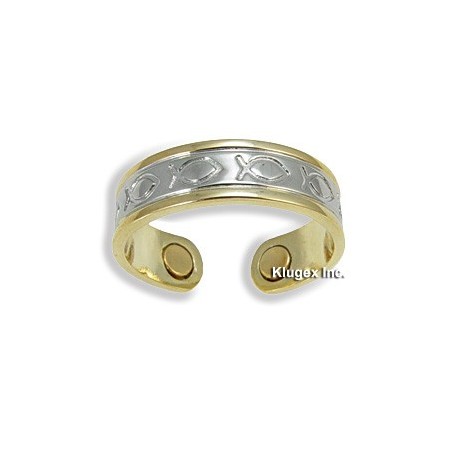 Adjustable Magnetic Copper Ring with Fish