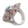 Sterling Silver Ring W/ Multi Stone Size 6