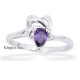 Sterling Silver Ring W/ Purple Cubic Zirconia Size 8