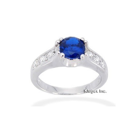 Sterling Silver Ring W/ Blue Spinel Size 8