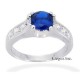 Sterling Silver Ring W/ Blue Spinel Size 7
