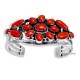 Sterling Silver Cuff Bracelet with Coral