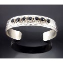 Sterling Silver Cuff Bracelet w Onyx