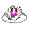 Sterling Silver Ring With Pink Topaz Size 7