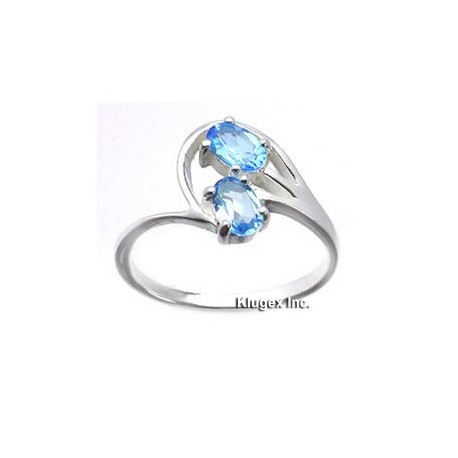 Sterling Silver Ring With Blue Topaz Size 8