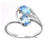 Sterling Silver Ring With Blue Topaz Size 8