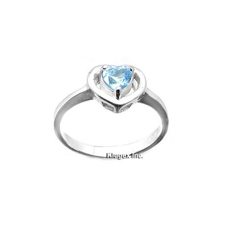 Sterling Silver Ring With Blue Topaz Size 7